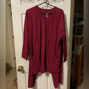 New loungewear / casual wear women’s L (18-20) Burgundy 100% cotton Dreams & Co.